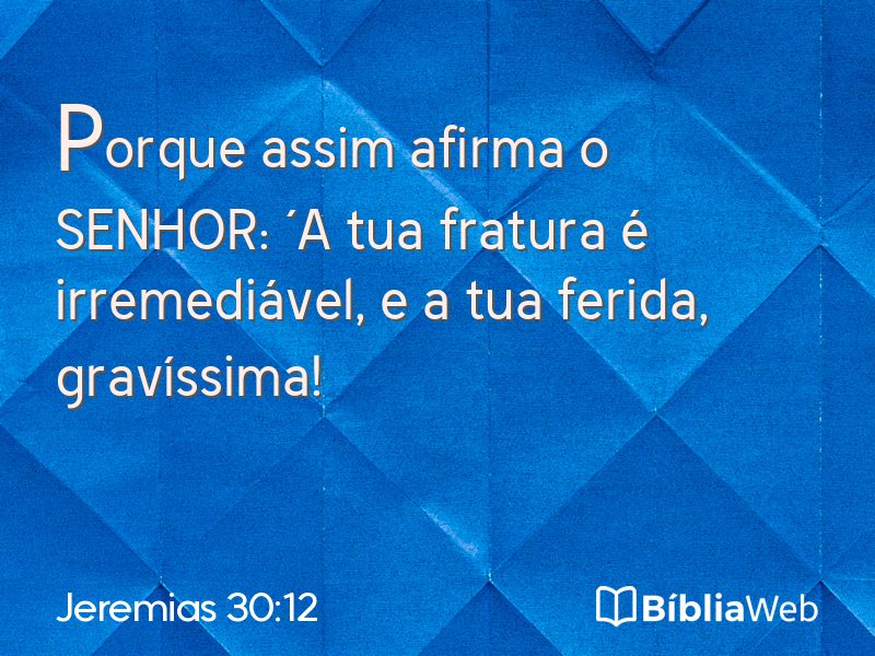 Jeremias 30:12 em imagem para compartilhar