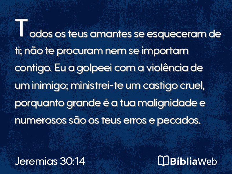 Jeremias 30:14 em imagem para compartilhar