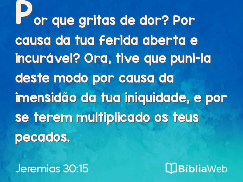 Jeremias 30:15 em imagem para compartilhar