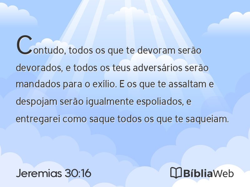 Jeremias 30:16 em imagem para compartilhar