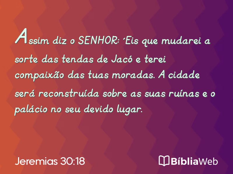 Jeremias 30:18 em imagem para compartilhar