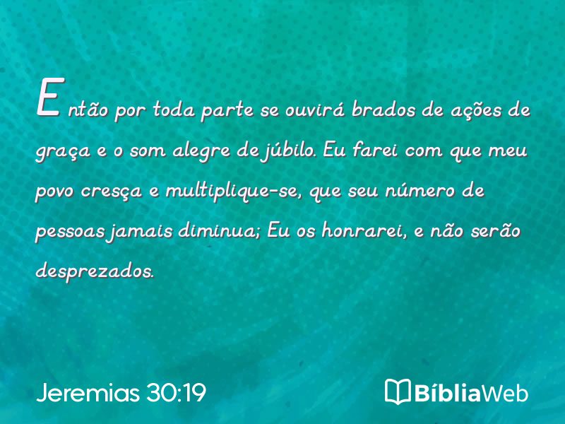 Jeremias 30:19 em imagem para compartilhar