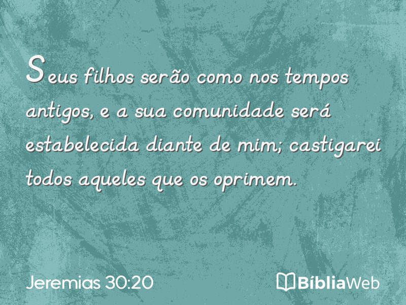 Jeremias 30:20 em imagem para compartilhar