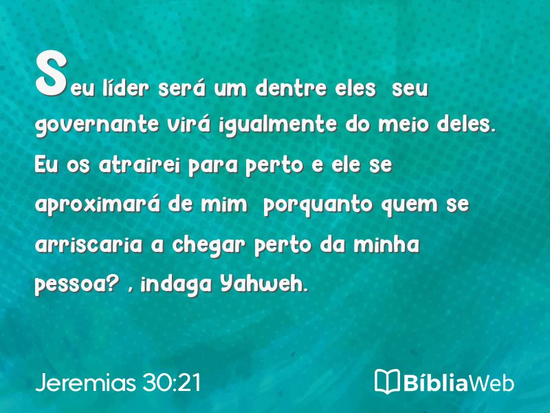 Jeremias 30:21 em imagem para compartilhar