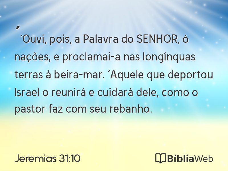 Jeremias 31:10 em imagem para compartilhar