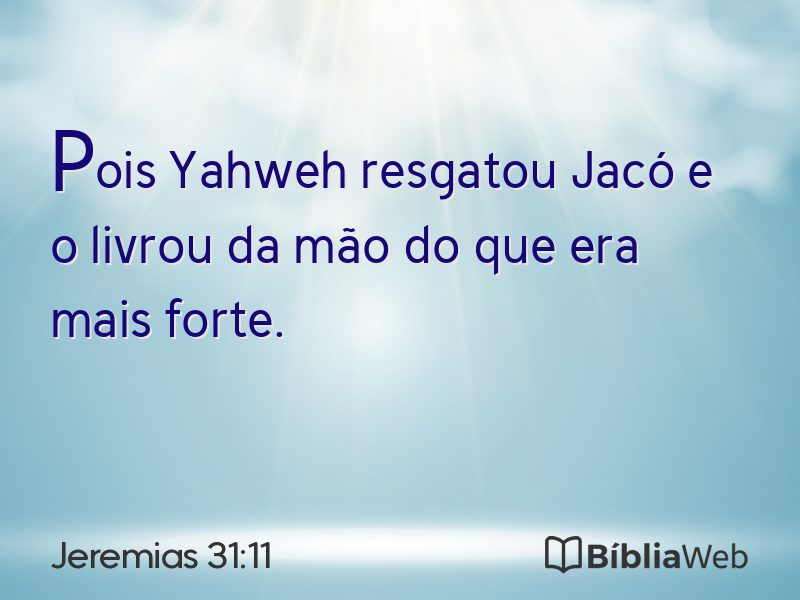 Jeremias 31:11 em imagem para compartilhar