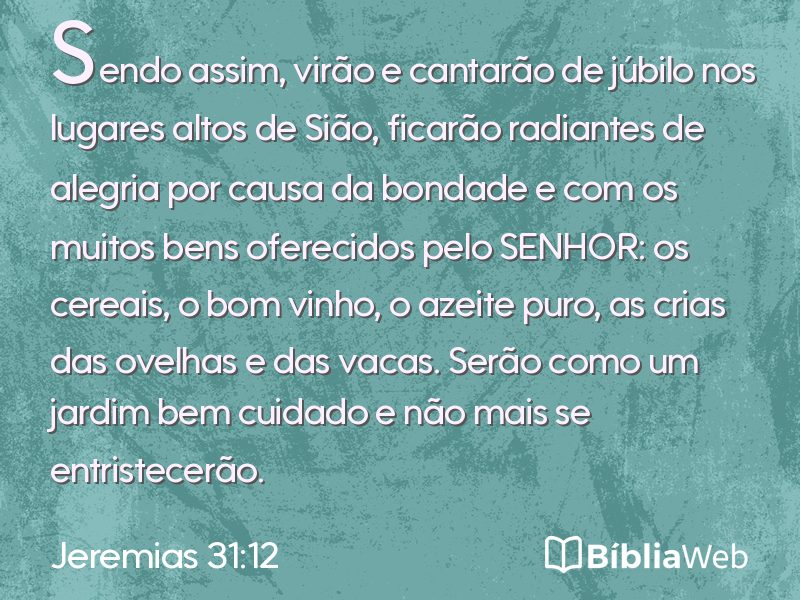 Jeremias 31:12 em imagem para compartilhar