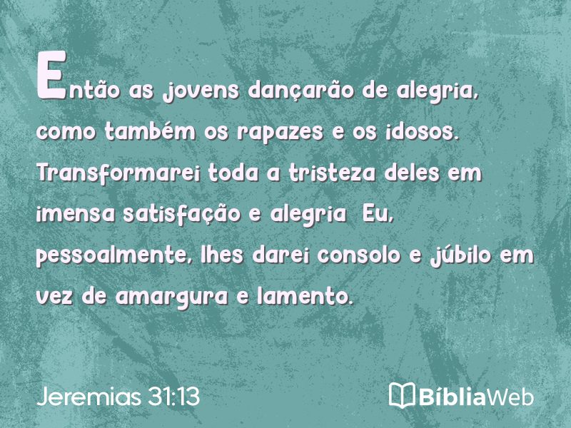 Jeremias 31:13 em imagem para compartilhar