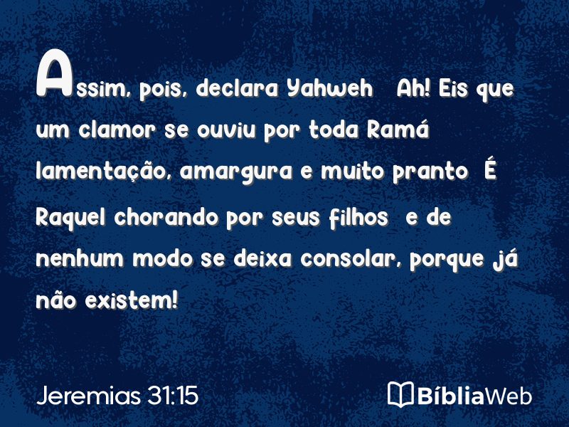 Jeremias 31:15 em imagem para compartilhar