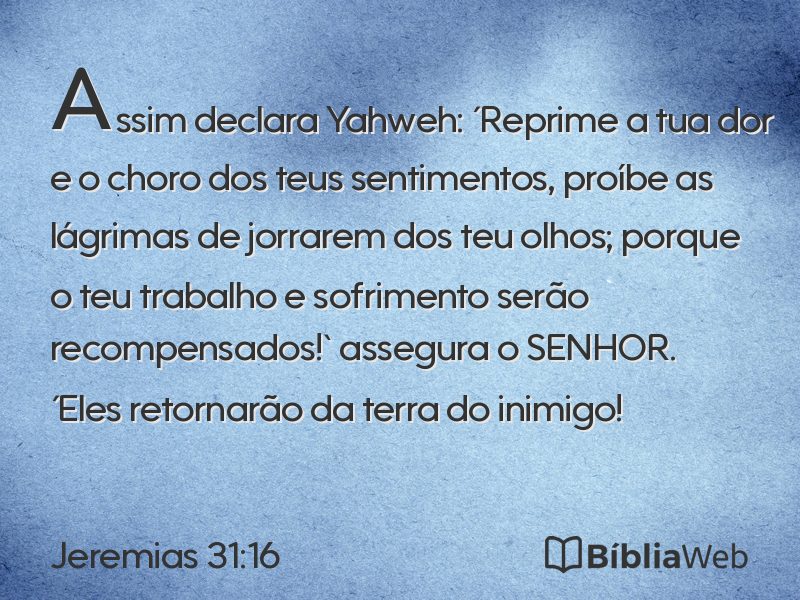 Jeremias 31:16 em imagem para compartilhar