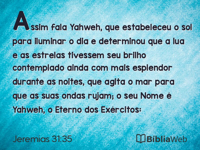 Jeremias 31:35 em imagem para compartilhar