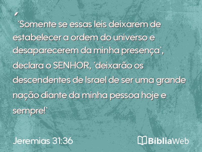 Jeremias 31:36 em imagem para compartilhar