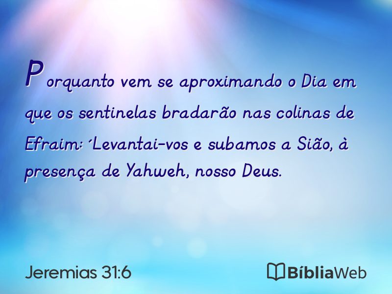 Jeremias 31:6 em imagem para compartilhar