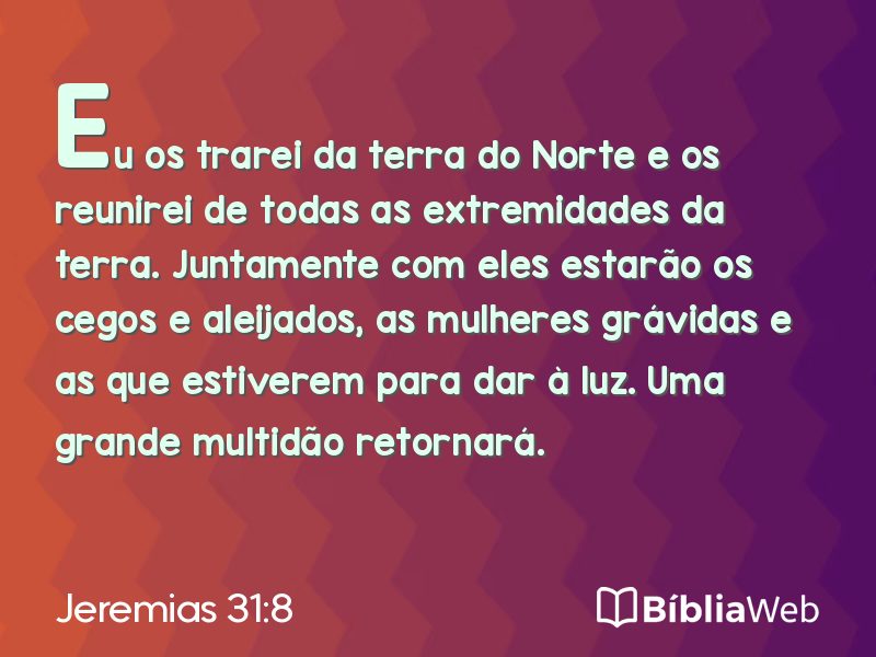 Jeremias 31:8 em imagem para compartilhar
