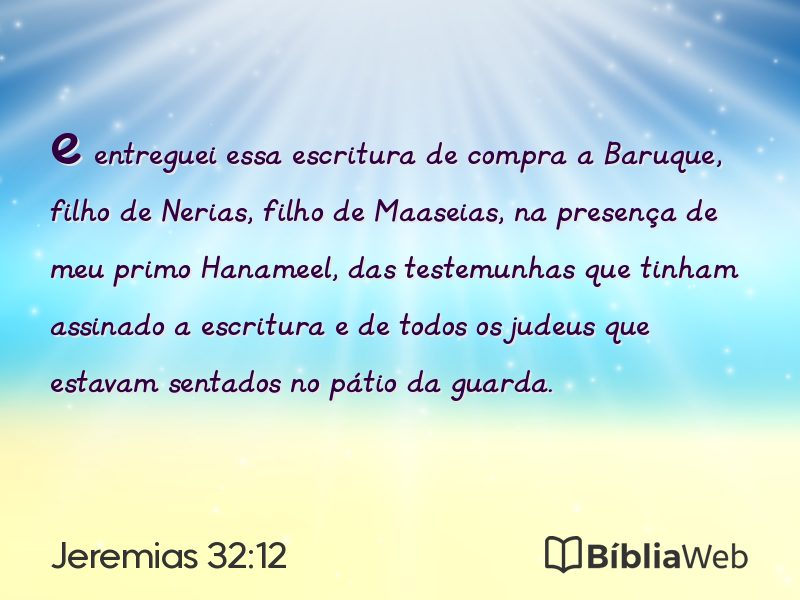 Jeremias 32:12 em imagem para compartilhar