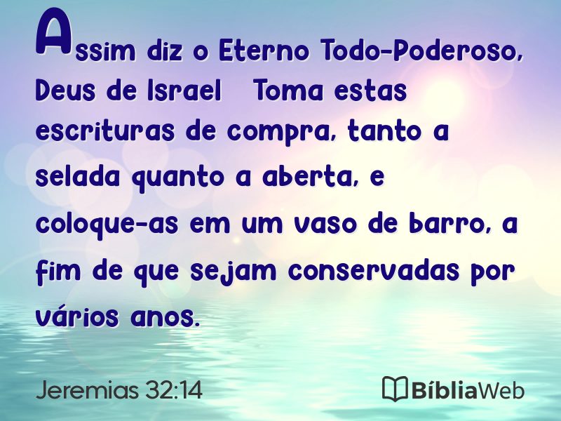 Jeremias 32:14 em imagem para compartilhar