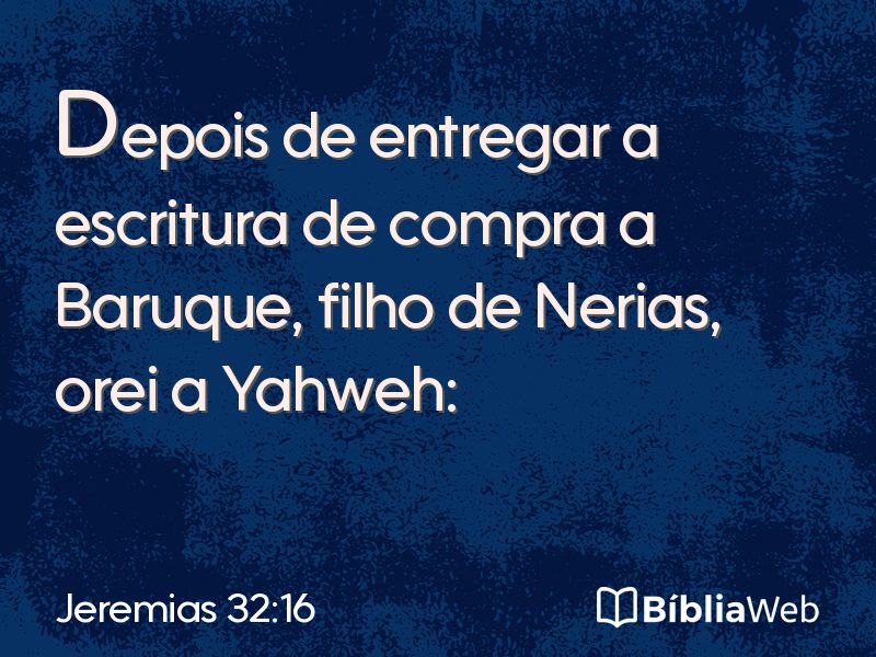 Jeremias 32:16 em imagem para compartilhar