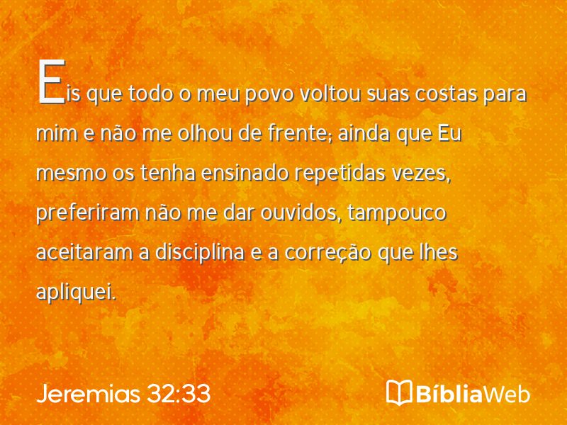 Jeremias 32:33 em imagem para compartilhar