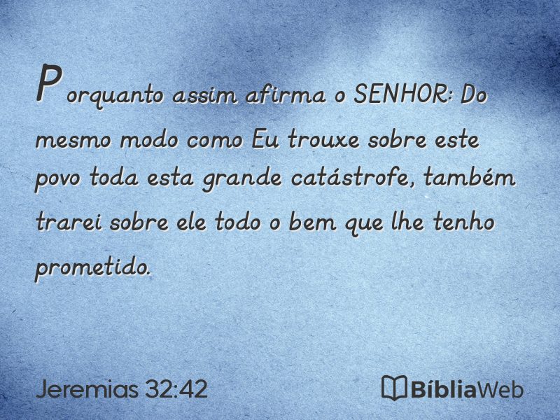 Jeremias 32:42 em imagem para compartilhar