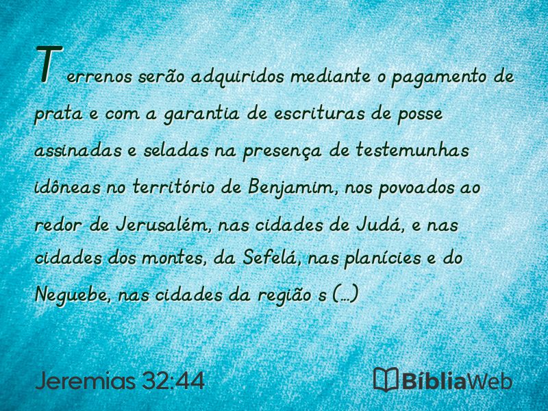 Jeremias 32:44 em imagem para compartilhar