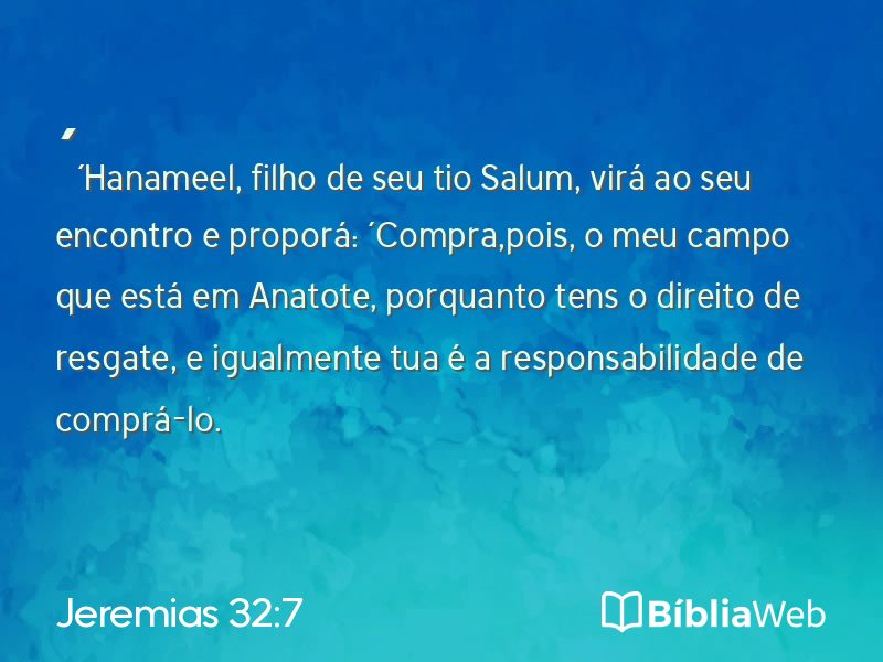 Jeremias 32:7 em imagem para compartilhar