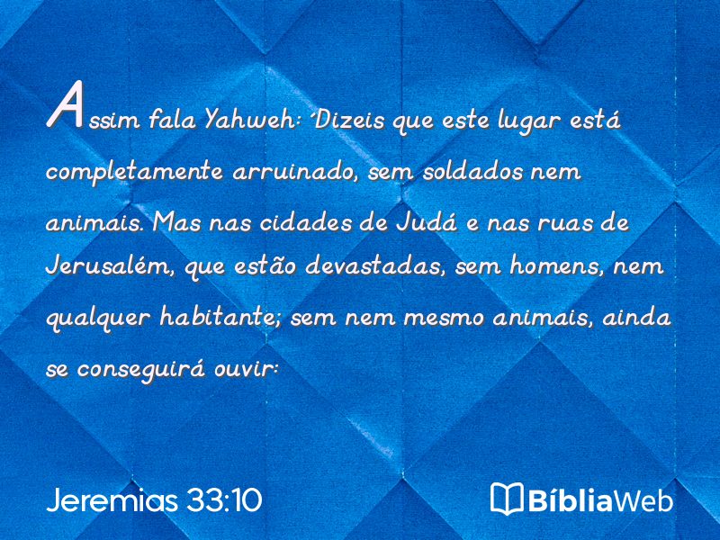 Jeremias 33:10 em imagem para compartilhar