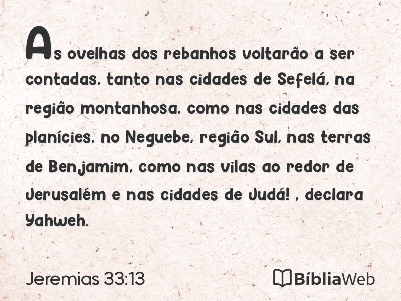 Jeremias 33:13 em imagem para compartilhar