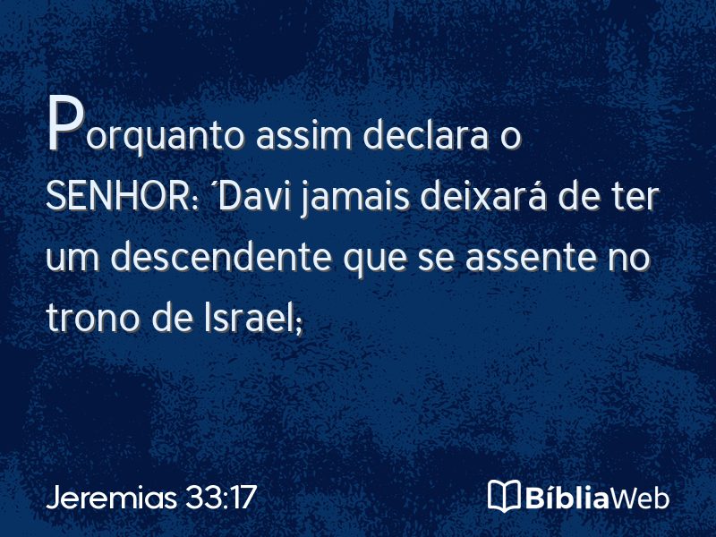 Jeremias 33:17 em imagem para compartilhar