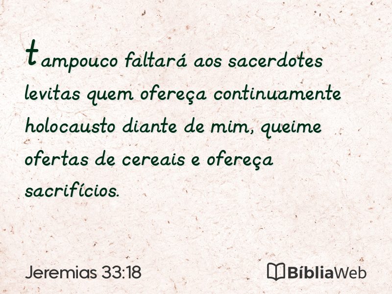 Jeremias 33:18 em imagem para compartilhar