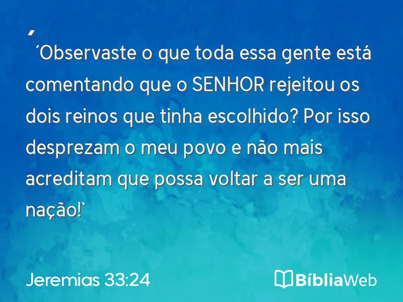 Jeremias 33:24 em imagem para compartilhar