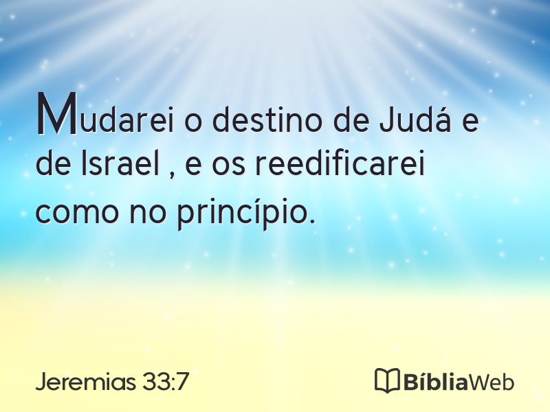 Jeremias 33:7 em imagem para compartilhar