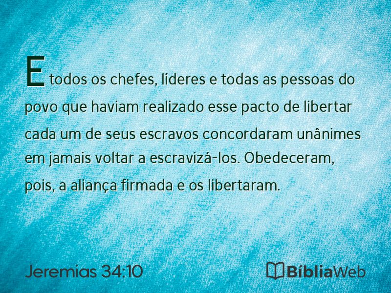 Jeremias 34:10 em imagem para compartilhar