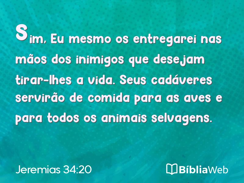 Jeremias 34:20 em imagem para compartilhar