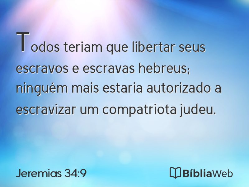 Jeremias 34:9 em imagem para compartilhar