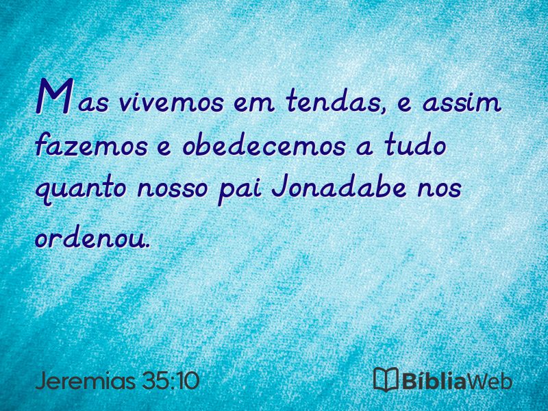 Jeremias 35:10 em imagem para compartilhar