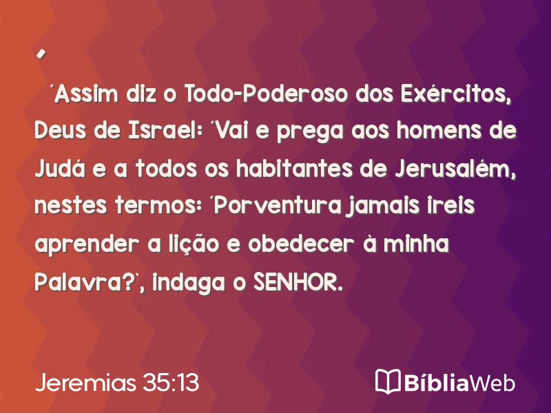 Jeremias 35:13 em imagem para compartilhar
