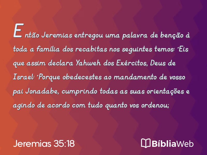Jeremias 35:18 em imagem para compartilhar