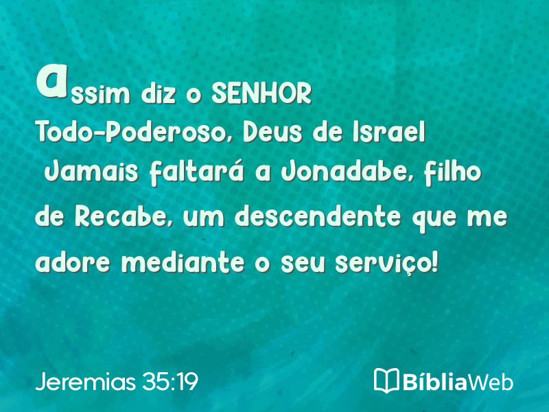 Jeremias 35:19 em imagem para compartilhar