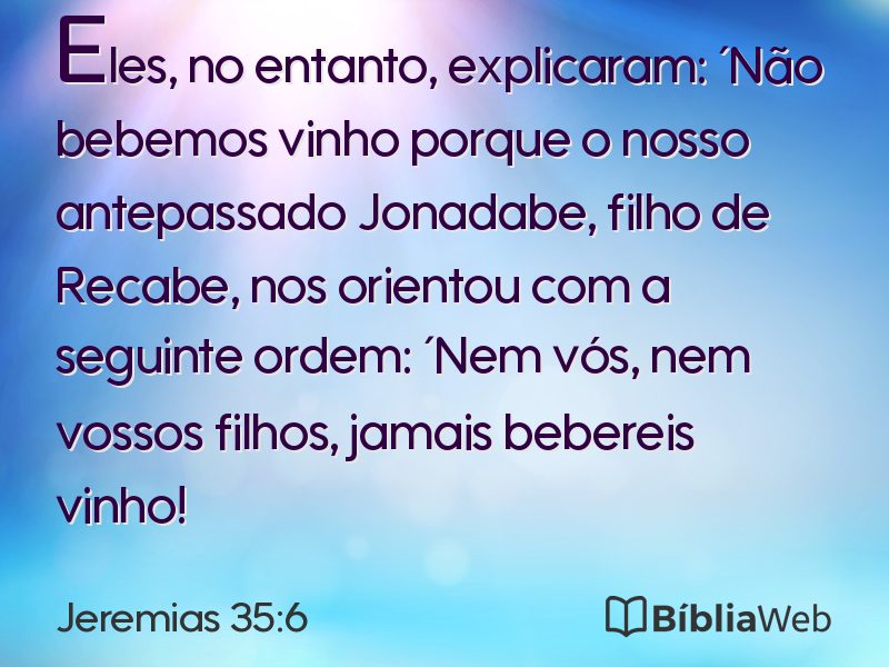 Jeremias 35:6 em imagem para compartilhar