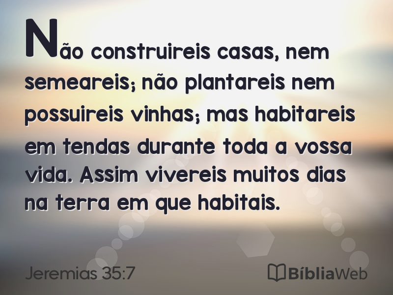 Jeremias 35:7 em imagem para compartilhar