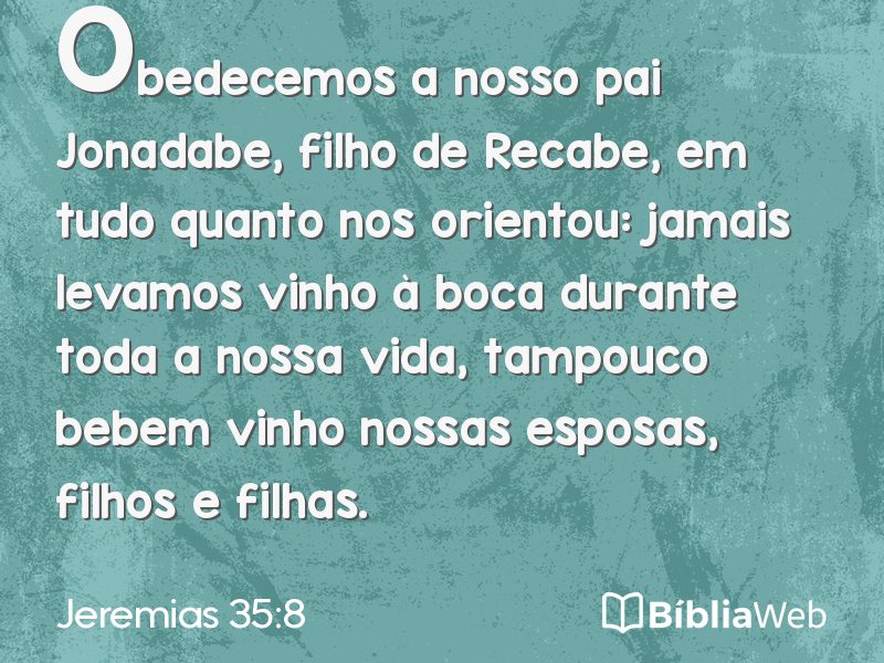 Jeremias 35:8 em imagem para compartilhar