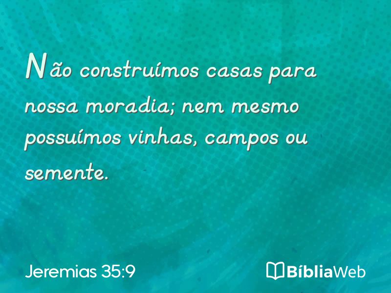 Jeremias 35:9 em imagem para compartilhar