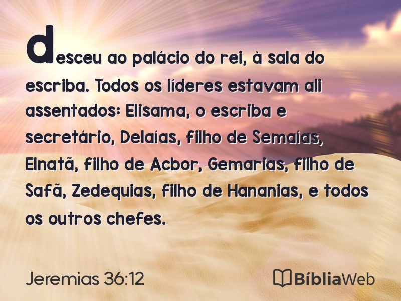Jeremias 36:12 em imagem para compartilhar