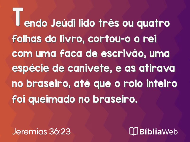 Jeremias 36:23 em imagem para compartilhar