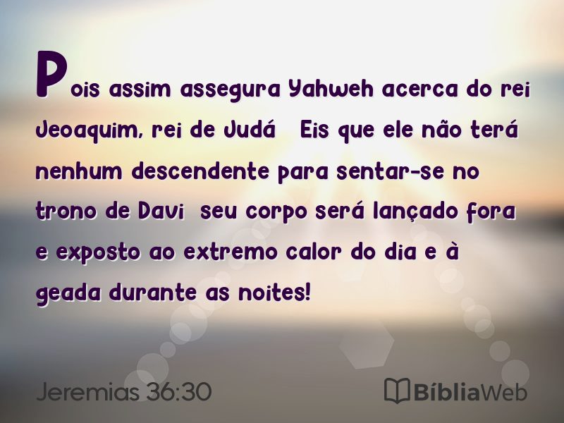 Jeremias 36:30 em imagem para compartilhar