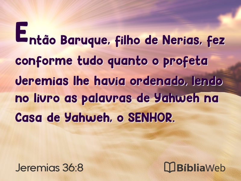 Jeremias 36:8 em imagem para compartilhar