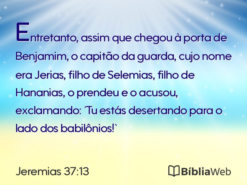 Jeremias 37:13 em imagem para compartilhar