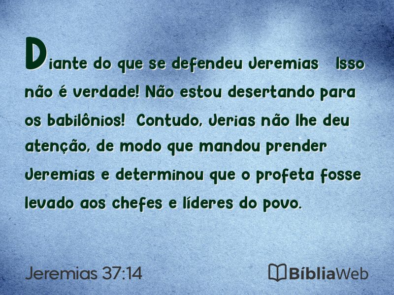 Jeremias 37:14 em imagem para compartilhar