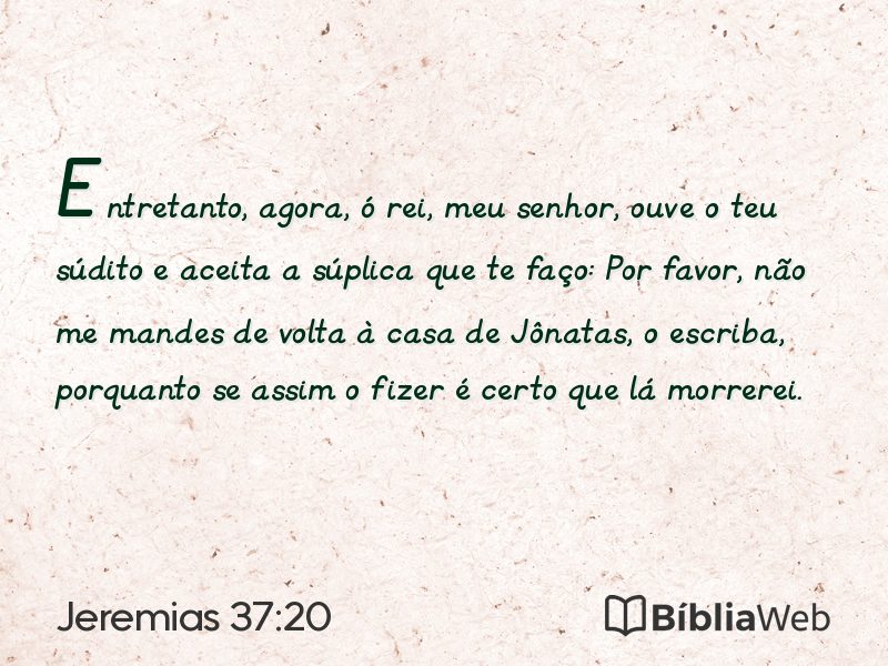 Jeremias 37:20 em imagem para compartilhar