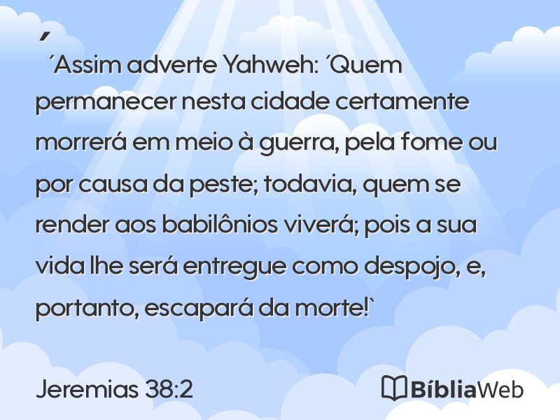 Jeremias 38:2 em imagem para compartilhar